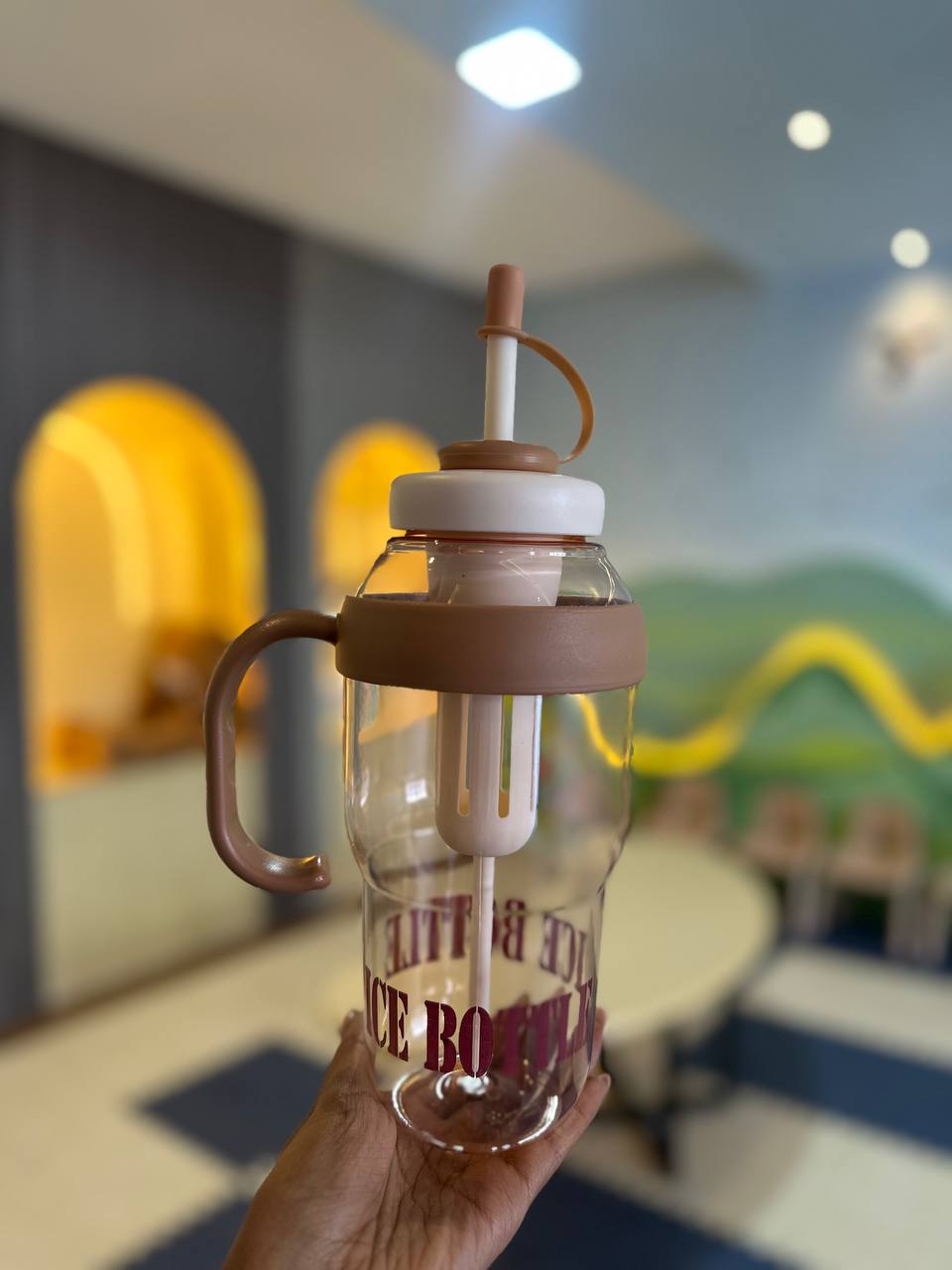 Pink Infuser Water Bottle with Handle - Image 2